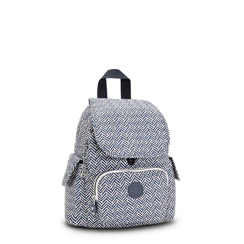 Plecaki Kipling City Pack Mini Niebieskie Białe | PL1207-QHY