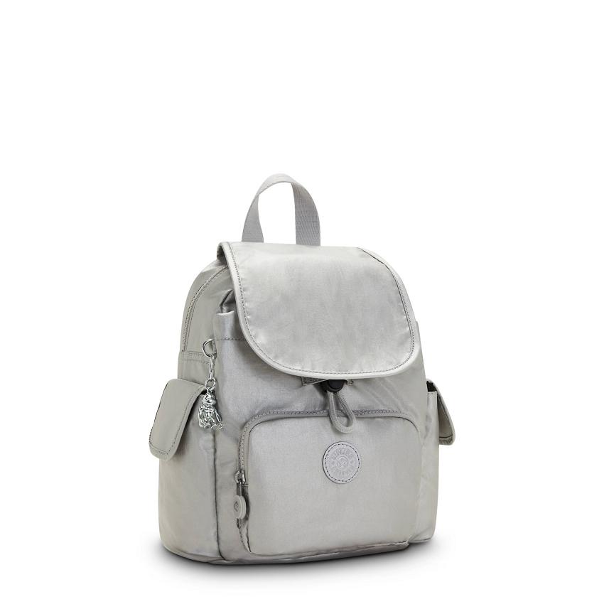 Plecaki Kipling City Pack Mini Srebrne | PL1208-SJU