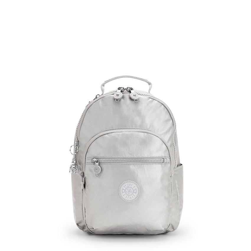 Plecaki Kipling Seoul Small Srebrne | PL1308-FFF